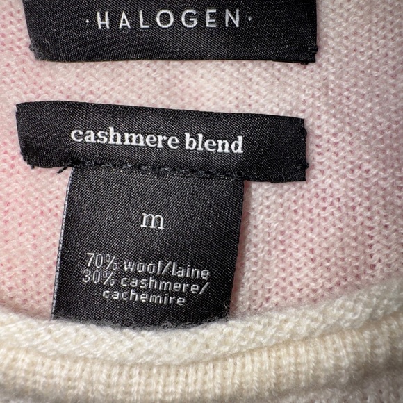 Halogen Cashmere/Wool Blend Sweater in Cream - Picture 2 of 5